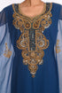 SALE !! Moroccan Islamic Blue Kaftan Beach Fancy Modern Floor Length Half Sleeve For Women Dress