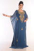 SALE !! Moroccan Islamic Blue Kaftan Beach Fancy Modern Floor Length Half Sleeve For Women Dress