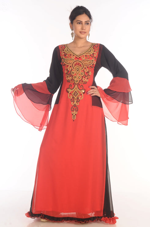 Popular Modern Kaftan Farasha Maxi Zari Work Vary Fancy Abaya Dress