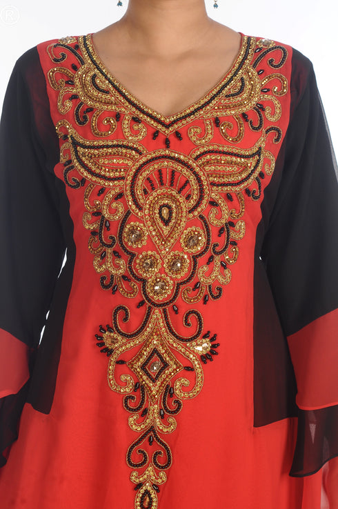 Popular Modern Kaftan Farasha Maxi Zari Work Vary Fancy Abaya Dress