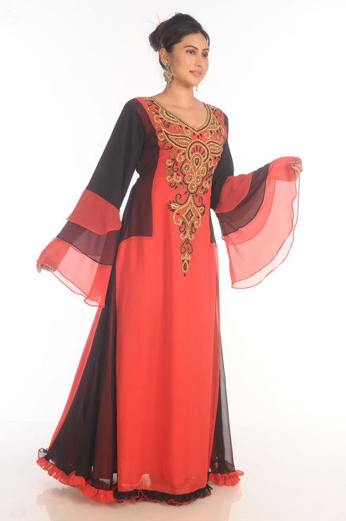 Popular Modern Kaftan Farasha Maxi Zari Work Vary Fancy Abaya Dress