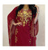 Grand Maroon Kaftan Gown with Heavy Gold Zari Work & Hijab | Luxury Event Dress