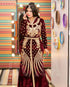 Maroon Handcrafted Zari work Stitched Georgette Kaftan Party Dress
