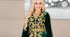 Green Velvet Handcrafted Zari work Stitched Georgette Kaftan Party Dress