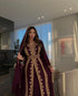 Sara Creation Georgette Zari and Beads Embedded Wine Party Wear Kaftan