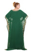 Green Aari Stone Work Georgette Islamic Style Beads Embedded Partywear Kaftan Long Gown Evening wear Dubai kaftan