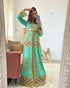 Royal Mint Green Net Aari Work Kaftan