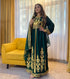 Grand Emerald Green Kaftan Gown with Heavy Gold Aari Work | Luxury Wedding & Event Dress