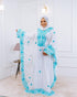 White Handcrafted Zari work Stitched Georgette Kaftan Party Dress