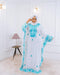 White Handcrafted Zari work Stitched Georgette Kaftan Party Dress