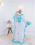 White Handcrafted Zari work Stitched Georgette Kaftan Party Dress