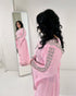 Pink Formal Embellished Kaftan Dress For Occasions