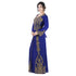 Navy -Blue color luxurious Full Sleeves Handmade Moroccan Kaftan With Sun-proof hijab.