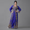 Navy -Blue color luxurious Full Sleeves Handmade Moroccan Kaftan With Sun-proof hijab.
