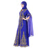 Royal Blue color luxurious Long Sleeves Handmade Moroccan Kaftan Embroidered zari work hijab