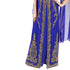Royal Blue color luxurious Long Sleeves Handmade Moroccan Kaftan Embroidered zari work hijab