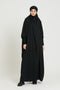 One Piece Full Length Jilbab Khimar Style with Chunnat Slevees /Dolman Sleeves Black Color