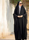 Premium Irani or Iraqi Chadar or Abaya Nida Plain Black Embroidery Sleeves
