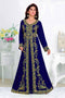 Navy-Blue color luxurious Full Sleeves Handmade Moroccan Kaftan with hijjab
