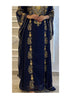 Navy Blue Georgette Aari Work Wedding Kaftan
