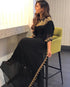 Sale !! Black Moroccan Dubai kaftan farasha abaya long gown zari fancy bedded caftan