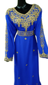 Royal Blue Color Dubai Moroccan Kaftan Farasha Abaya Maxi Modern Fancy Floor Length Dress