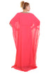 Peach Zari Stone Work Georgette Islamic Style Beads Embedded Partywear Kaftan Long Gown Evening wear Dubai kaftan