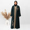 Shrug Embroidery Abaya in Green Color With Hijab