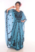 Ethnic Maxi Abaya Moroccan Islamic Phirozy Kaftan Beach Fancy Modern Floor Length Bell Sleeve For Women Dress