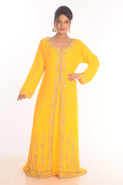 Dubai Moroccan Kaftan Farasha Abaya Maxi Modern Fancy Floor Length Dress