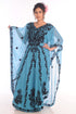 Ethnic Maxi Abaya Moroccan Islamic Phirozy Kaftan Beach Fancy Modern Floor Length Bell Sleeve For Women Dress