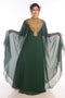 Ethnic Maxi Abaya Moroccan Islamic Bottle Green Kaftan Beach Fancy Modern Floor Length Bell Sleeve For Women Dress