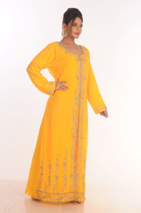 Dubai Moroccan Kaftan Farasha Abaya Maxi Modern Fancy Floor Length Dress