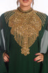 Ethnic Maxi Abaya Moroccan Islamic Bottle Green Kaftan Beach Fancy Modern Floor Length Bell Sleeve For Women Dress