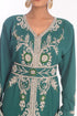 Sea Green Dubai Moroccan Kaftan Farasha Abaya Maxi Modern Fancy Floor Length Dress