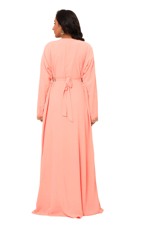 Sale!! Royal Evening Moroccan Dubai Crystal Glass Stones Unique Kaftan African Gold Work Dress