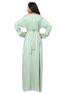 Sale sea Green Georgette Dubai Kaftan Wedding Bridesmaid African Abaya Gown Women Dress