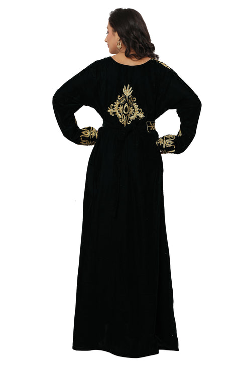 SALE New Morocco Wedding Velvet Dress Kaftan Farasha Abaya Very Long Gown