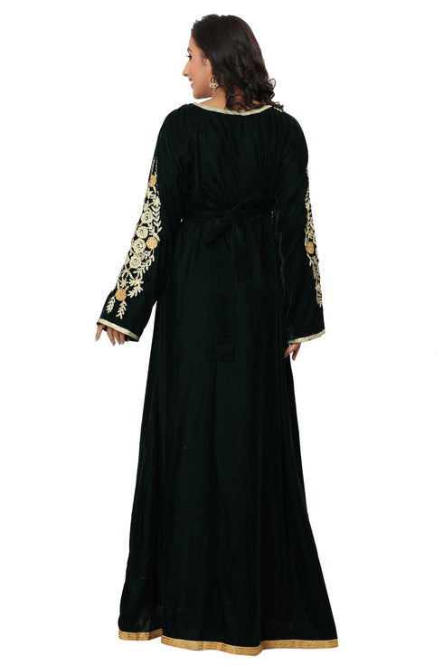 Royal Velvet Moroccan Dubai Kaftan Party Wear Wedding Women Dress Kaftan Takshita Wear Dress