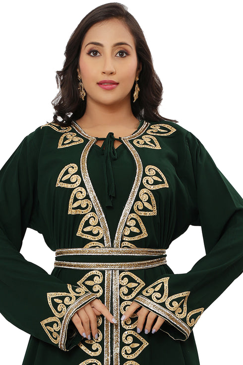 SALE!! Wedding Velvet Dress Islamic Abaya Ari Embroidery Work Kaftan Abaya Party Wedding Women Dress