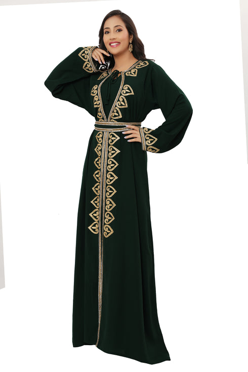 SALE!! Wedding Velvet Dress Islamic Abaya Ari Embroidery Work Kaftan Abaya Party Wedding Women Dress