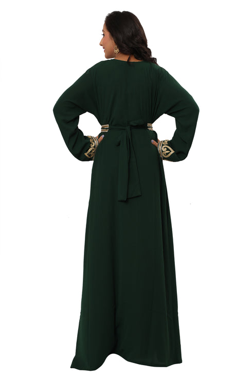 SALE!! Wedding Velvet Dress Islamic Abaya Ari Embroidery Work Kaftan Abaya Party Wedding Women Dress