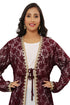 SALE Maroon Net Designer Fashion Kaftan Wedding Dress Islamic Wear Clothing Abaya Very Long Gown