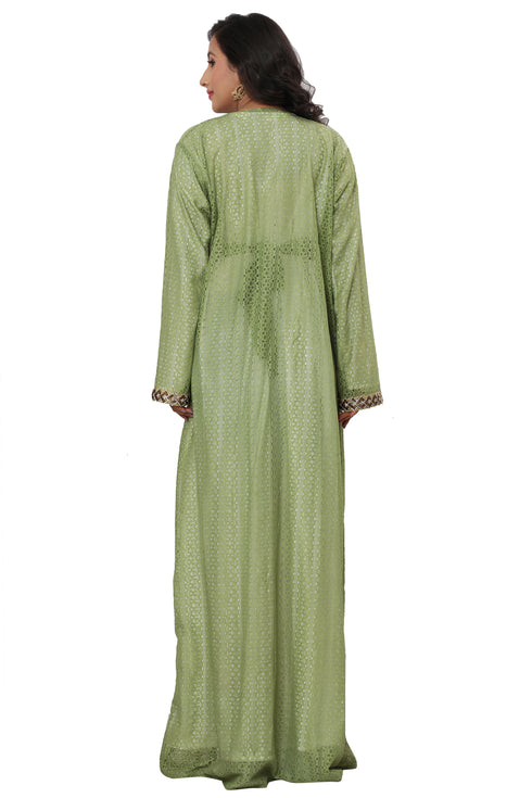 Royal Ethnic Dress Inner Jacket Dubai Moroccan Kaftan Abaya Cristal Work Dresses