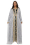 White Georgette Zari Work Kaftan Dress