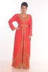 Red Dubai Moroccan Kaftan Farasha Abaya Maxi Modern Fancy Floor Length Dress