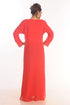 Red Dubai Moroccan Kaftan Farasha Abaya Maxi Modern Fancy Floor Length Dress