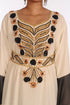 Off White Georgette Aari Work Kaftan
