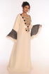 Off White Georgette Aari Work Kaftan
