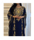 Navy Blue Georgette Aari Work Wedding Kaftan